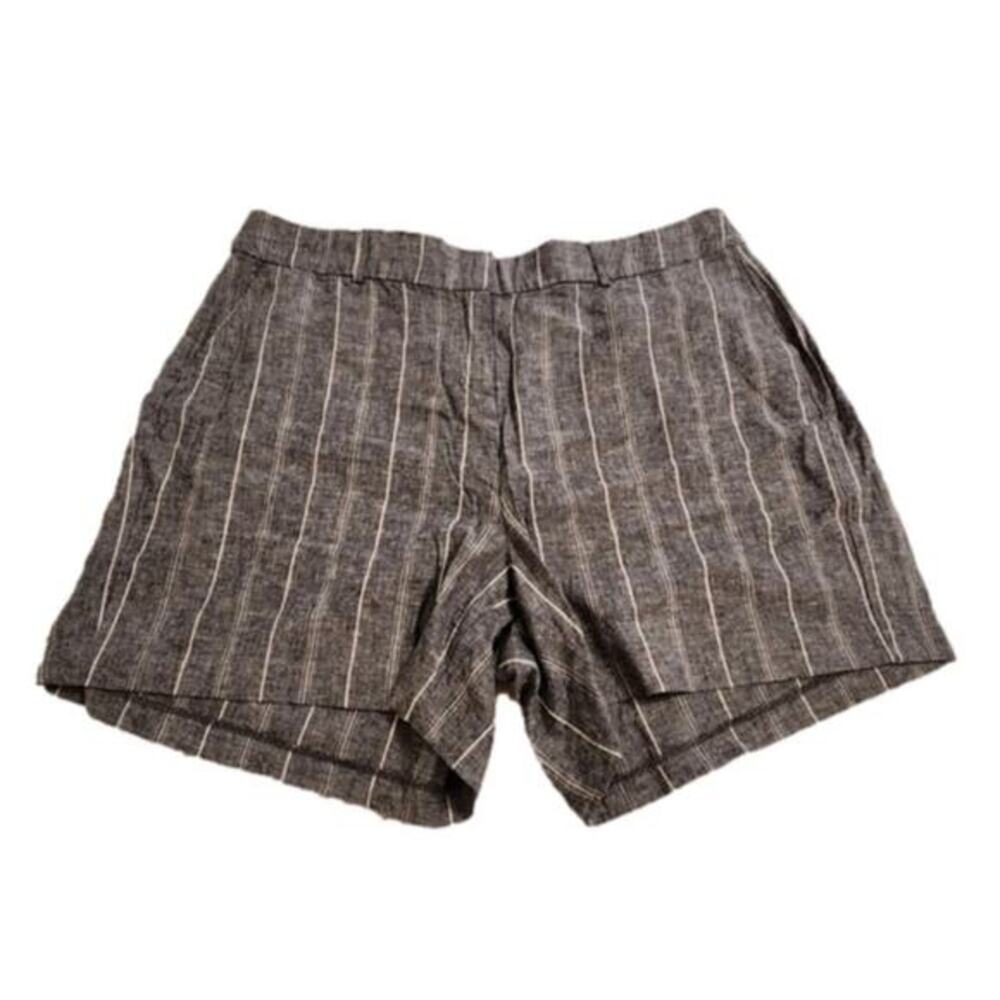 Lane Bryant striped boho Grey and white linen blend shorts plus size 20